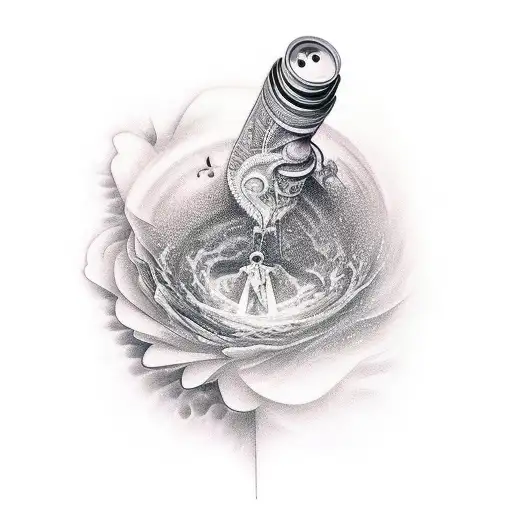  tattoo that incorporates elements of physics, aerosol, nature. tattoo design idea