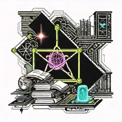 library filled with books tattoo design idea