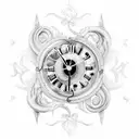 Tenticles wrapping a clock with Roman numerals  tattoo design idea