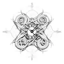 Tenticles wrapping a clock with Roman numerals  tattoo design idea