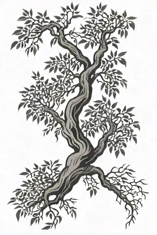 willow tree branch tattoo design idea