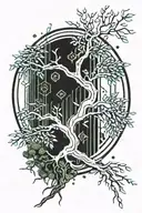 willow tree branch tattoo design idea