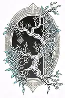 willow tree branch tattoo design idea