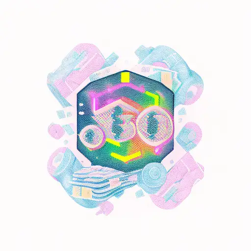 hustle money crypto tattoo design idea