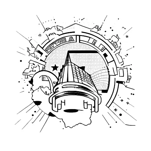 ciudad de los angeles estados unidos, tiempo, musica de heroes del silencio  tattoo design idea