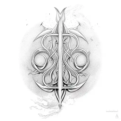 Trident tattoo design idea