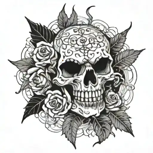 Goth dark spooky tattoo design idea