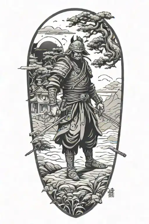 Ronin night tattoo design idea