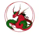 Dragon as ouroboros colored tattoo design idea