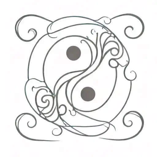 Gemini symbol yin yang symbol design featuring tattoo design idea