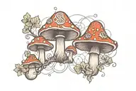 D.M.T magic mushrooms geometry  tattoo design idea