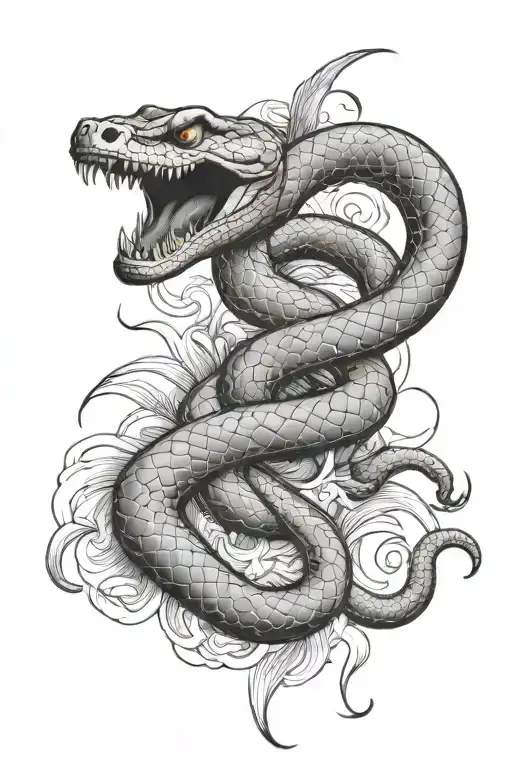 A snake fighting a scorpion tattoo design idea
