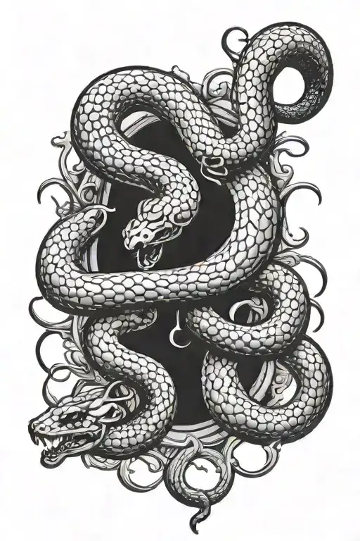 A snake fighting a scorpion tattoo design idea