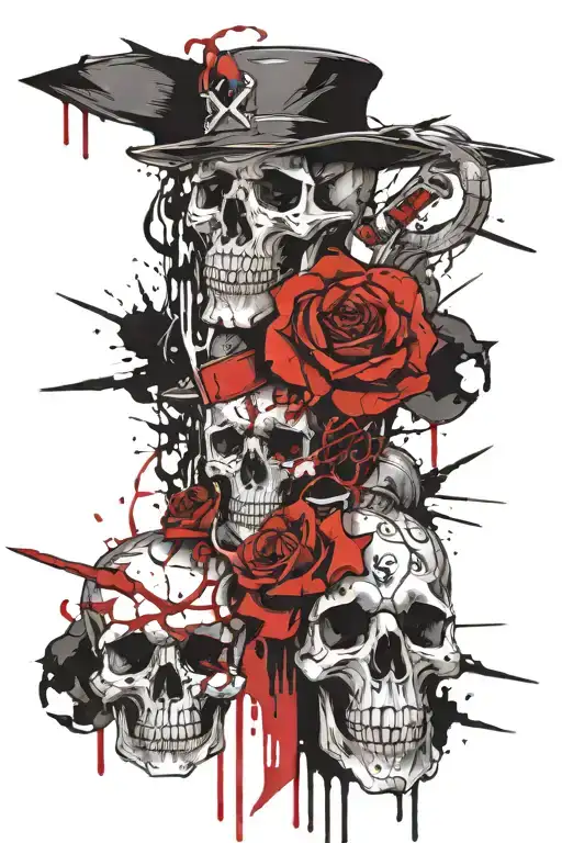 Dagger, snake, skull tattoo design idea