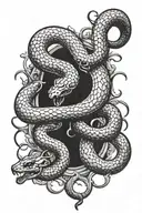 A snake fighting a scorpion tattoo design idea