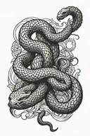 A snake fighting a scorpion tattoo design idea