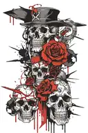 Dagger, snake, skull tattoo design idea