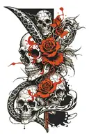 Dagger, snake, skull tattoo design idea