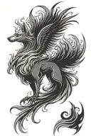 pheonix fire wolf tattoo design idea
