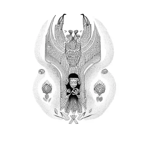 Mexican folk tattoo design idea