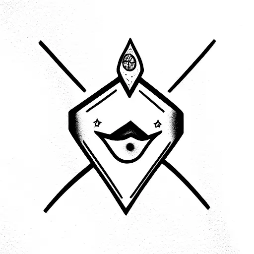 tooth and diamond tattoo design idea