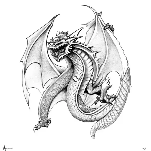 Medieval Dragon tattoo design idea