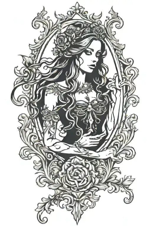 Virgo maiden tattoo design idea