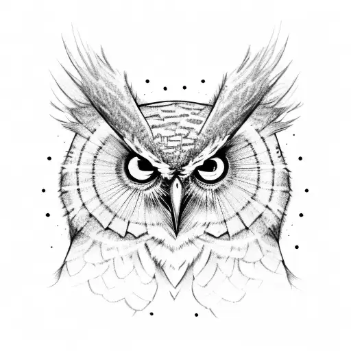 Harry Potter-themed owl portrait tattoo design idea
