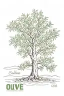 olive tree with the date 5/5/10 integrated in it  tattoo design idea