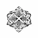 A celtic cross intertwined with a ribbon representing the Special Olympics logo tattoo design idea