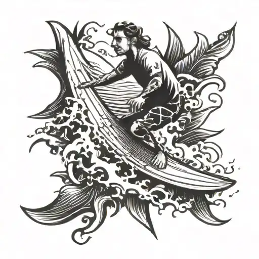 big z surfing tattoo design idea