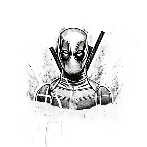 Maximum Effort in Marvel lettering with deadpool tattoo design idea