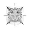 Christian Cross ,  knife , crown tattoo design idea