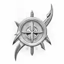 trident with barbados tattoo design idea