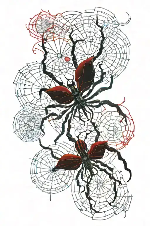 Centipede and red spider lily flower tattoo design idea