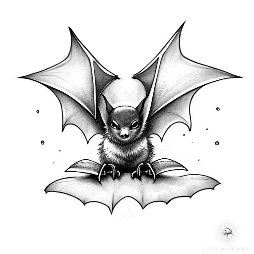 cute little bat tattoo design idea