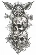 skull,darts,perfect dart hitting tattoo design idea