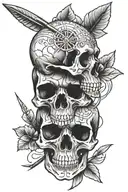 skull,darts,perfect dart hitting tattoo design idea