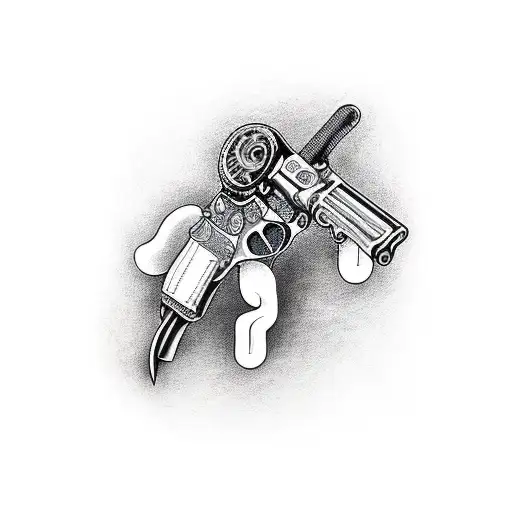 Arthur Morgan holding a revolver tattoo design idea