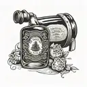 whiskey bottle tattoo design idea