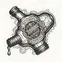 whiskey bottle tattoo design idea