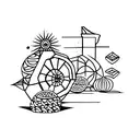 Shahmaran, Orange fruit, Figs, seed, ancient ruin, pottery tattoo design idea