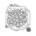 Shahmaran, Orange fruit, Figs, seed, ancient ruin, pottery tattoo design idea