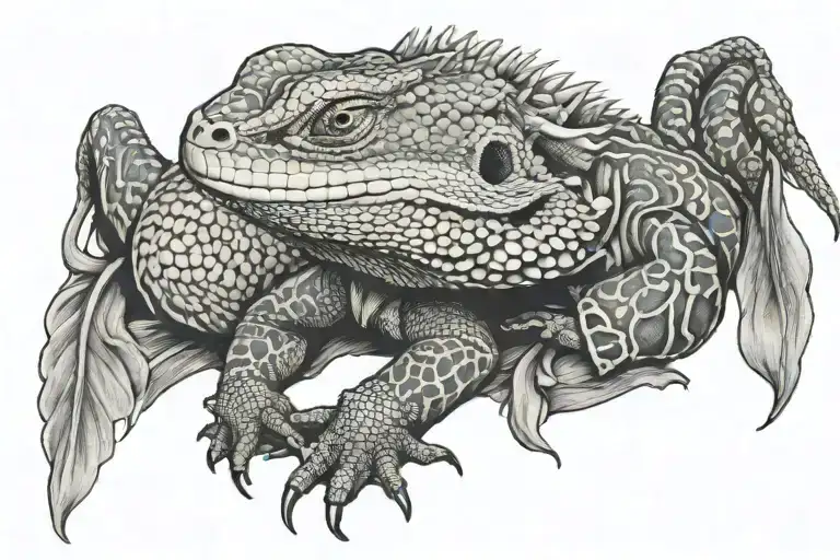 bearded Dragon wrapped tattoo design idea