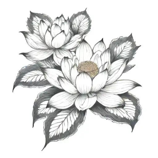 lotus flower  Japanese  tattoo design idea
