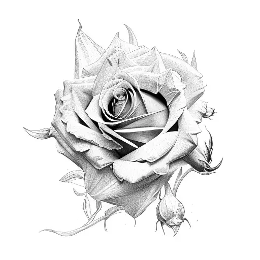 rose, Daffodil, marigold bouquet tattoo design idea