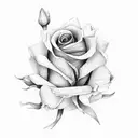 rose, Daffodil, marigold bouquet tattoo design idea