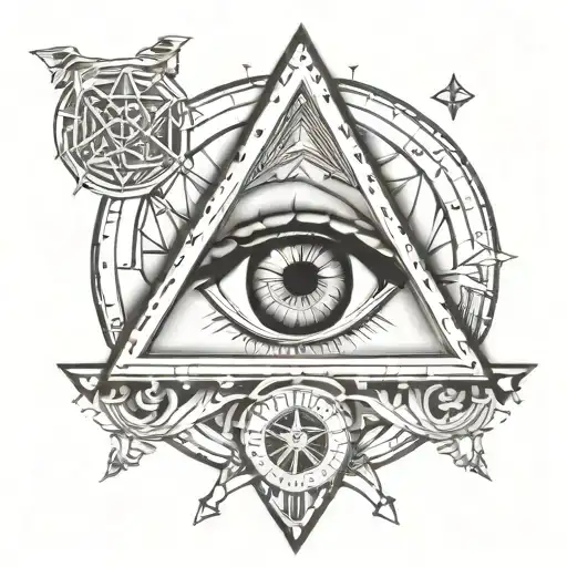 triangle illuminati eye gym inspired tattoo tattoo design idea