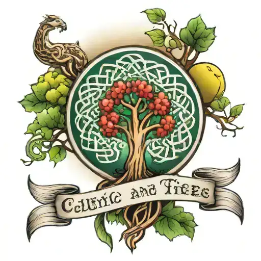Celtic golf & family tree tattoo design idea