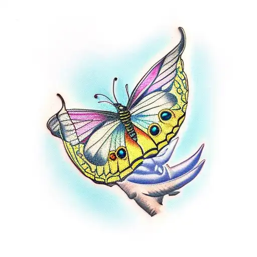 queen alexandra's birdwing butterfly tattoo design idea
